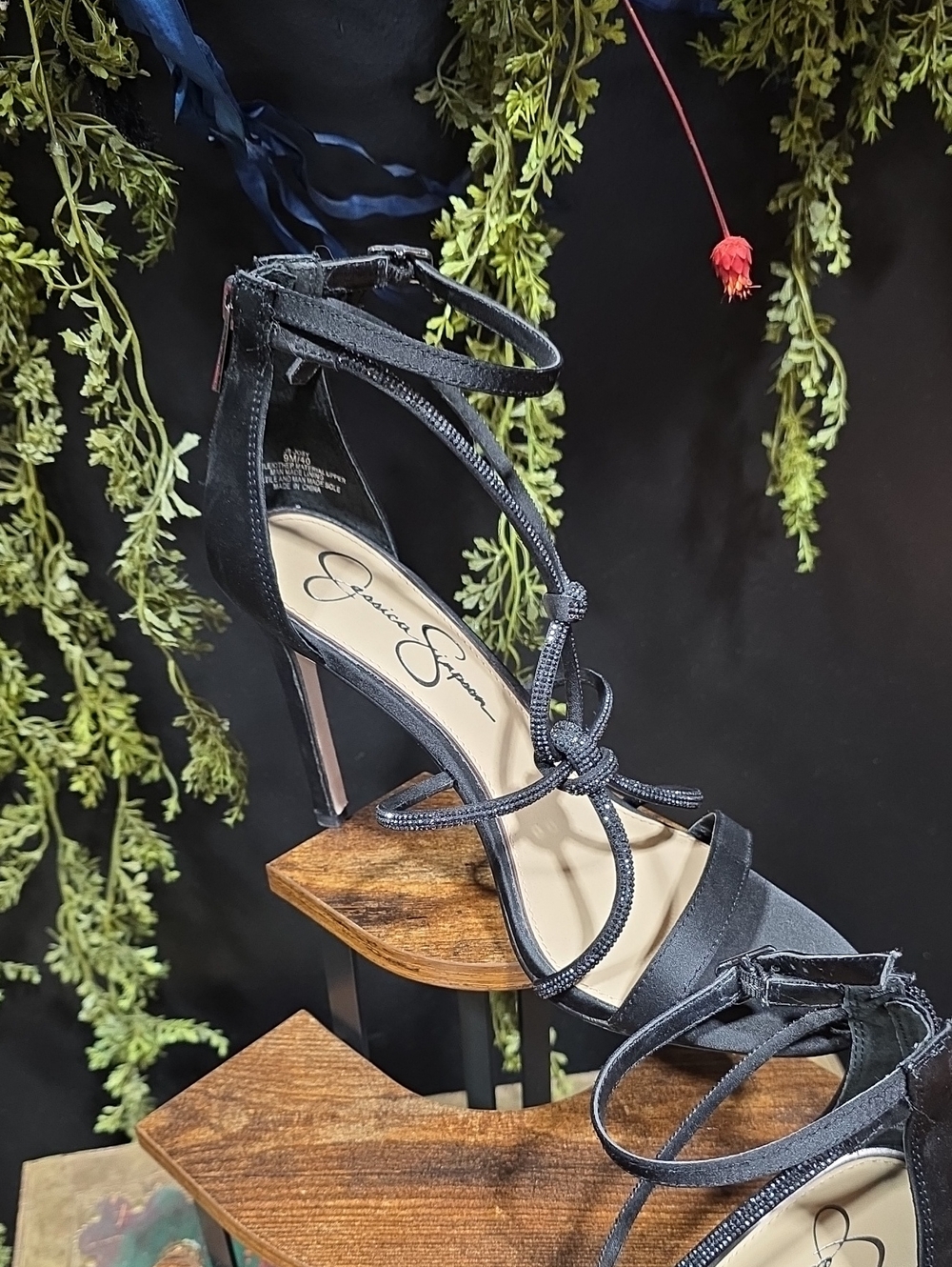 Jessica Simpson Black Strappy Knot-Detail High Heel Sandals - Picture 2 of 11